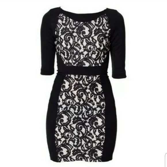 ZARA Bodycon Dress Black Laced L ZARA Bodycon Dress Black Laced L